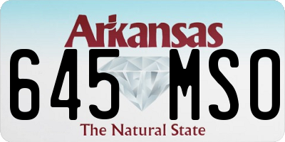 AR license plate 645MSO