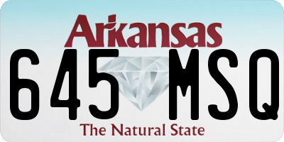 AR license plate 645MSQ