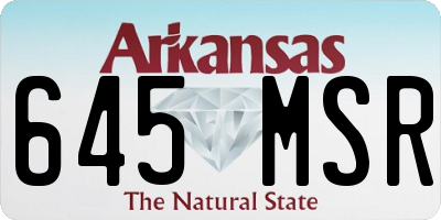 AR license plate 645MSR