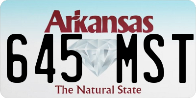AR license plate 645MST