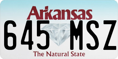 AR license plate 645MSZ