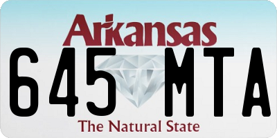 AR license plate 645MTA