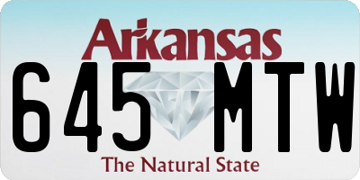 AR license plate 645MTW