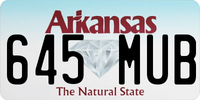 AR license plate 645MUB