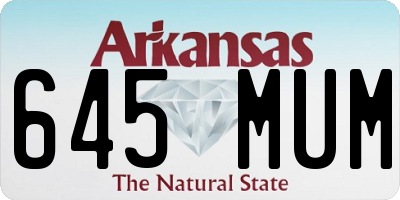 AR license plate 645MUM