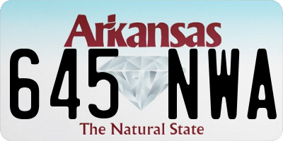 AR license plate 645NWA