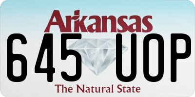 AR license plate 645UOP