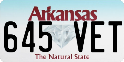 AR license plate 645VET
