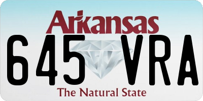 AR license plate 645VRA