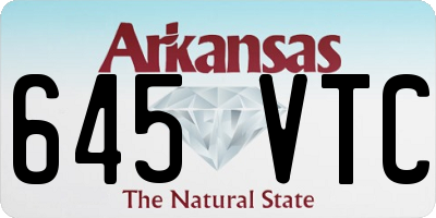 AR license plate 645VTC