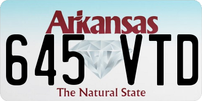 AR license plate 645VTD