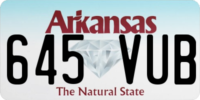 AR license plate 645VUB