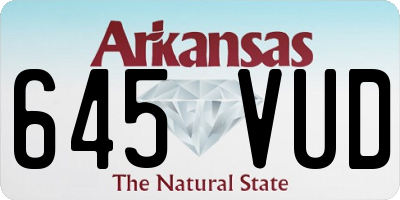 AR license plate 645VUD