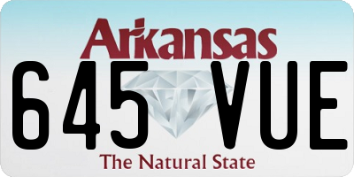 AR license plate 645VUE