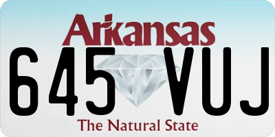 AR license plate 645VUJ