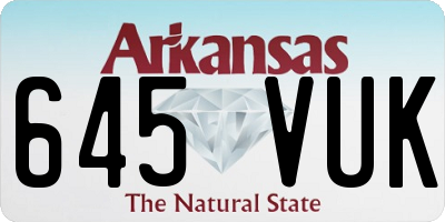 AR license plate 645VUK