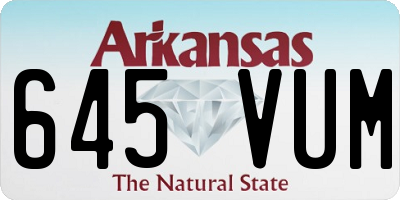 AR license plate 645VUM