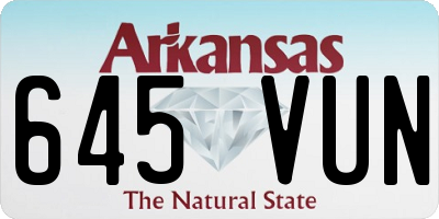 AR license plate 645VUN