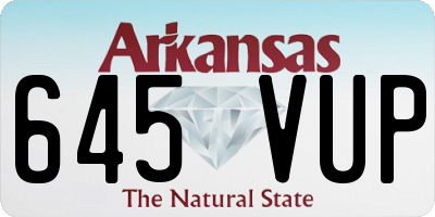 AR license plate 645VUP