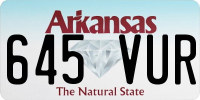 AR license plate 645VUR