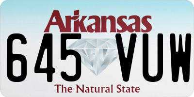 AR license plate 645VUW