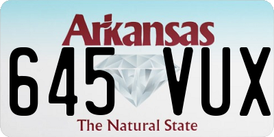 AR license plate 645VUX