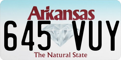 AR license plate 645VUY