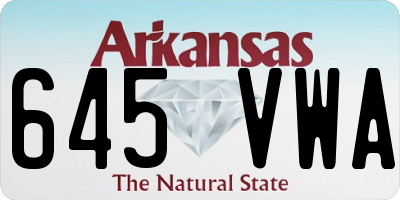 AR license plate 645VWA