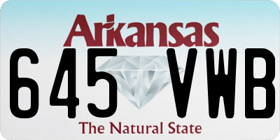 AR license plate 645VWB