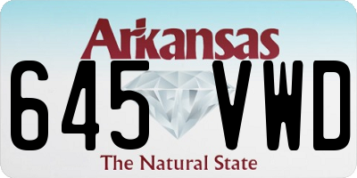 AR license plate 645VWD