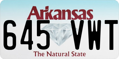 AR license plate 645VWT