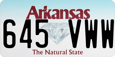 AR license plate 645VWW