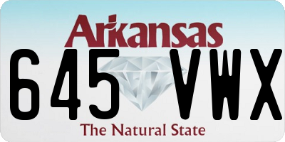 AR license plate 645VWX