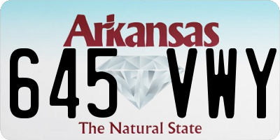 AR license plate 645VWY