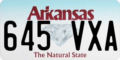 AR license plate 645VXA