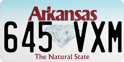 AR license plate 645VXM
