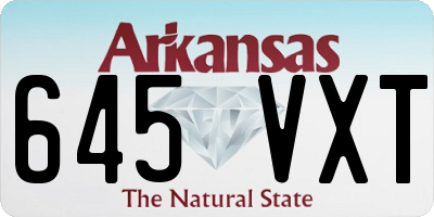 AR license plate 645VXT