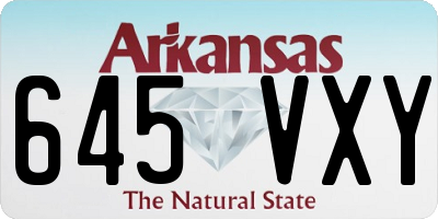 AR license plate 645VXY