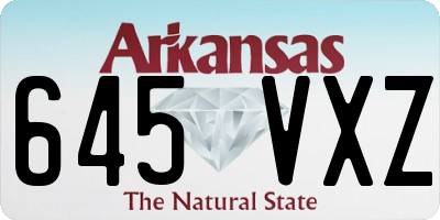 AR license plate 645VXZ