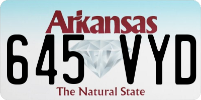 AR license plate 645VYD