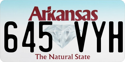 AR license plate 645VYH