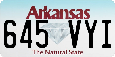 AR license plate 645VYI