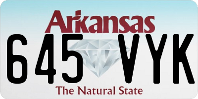 AR license plate 645VYK