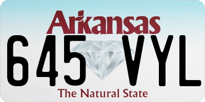 AR license plate 645VYL