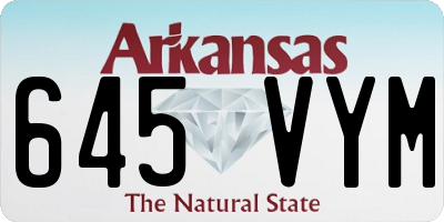 AR license plate 645VYM