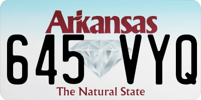 AR license plate 645VYQ