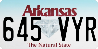 AR license plate 645VYR