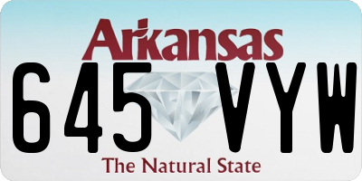 AR license plate 645VYW