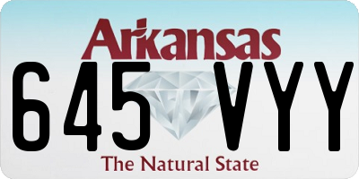 AR license plate 645VYY