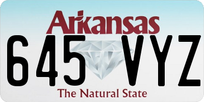 AR license plate 645VYZ